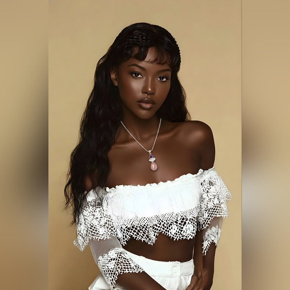 Sterling Silver 925 Pendant With Semiprecious Stones.